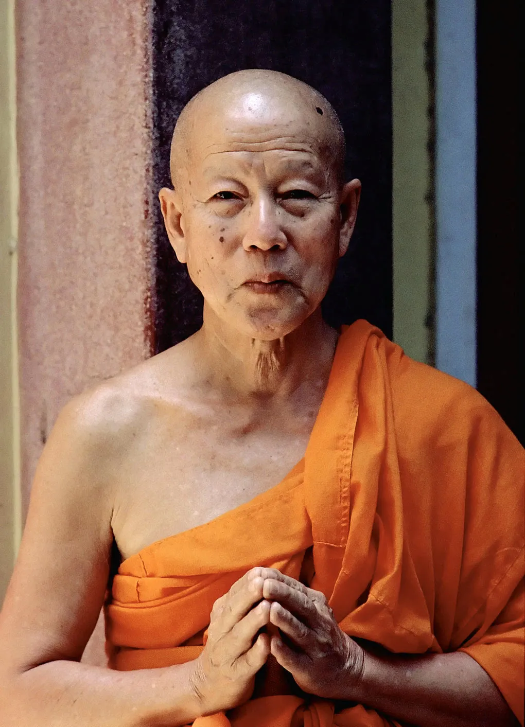 Maha Ghosananda in monastic robes, a portrait of spiritual dignity